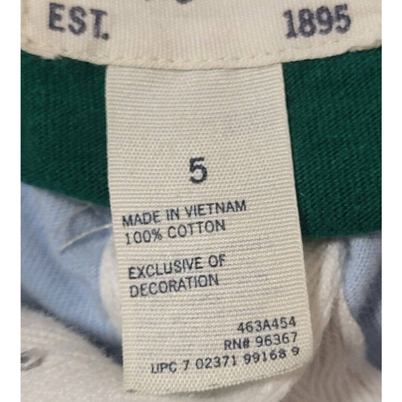 OshKosh Rugby Shirt Boys Size 5 Blue Green White Striped Long Sleeves Collared - Picture 5 of 7